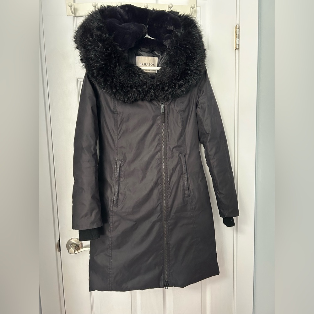 Aritzia Babaton Women's St Moritz Parka with Fur Collar